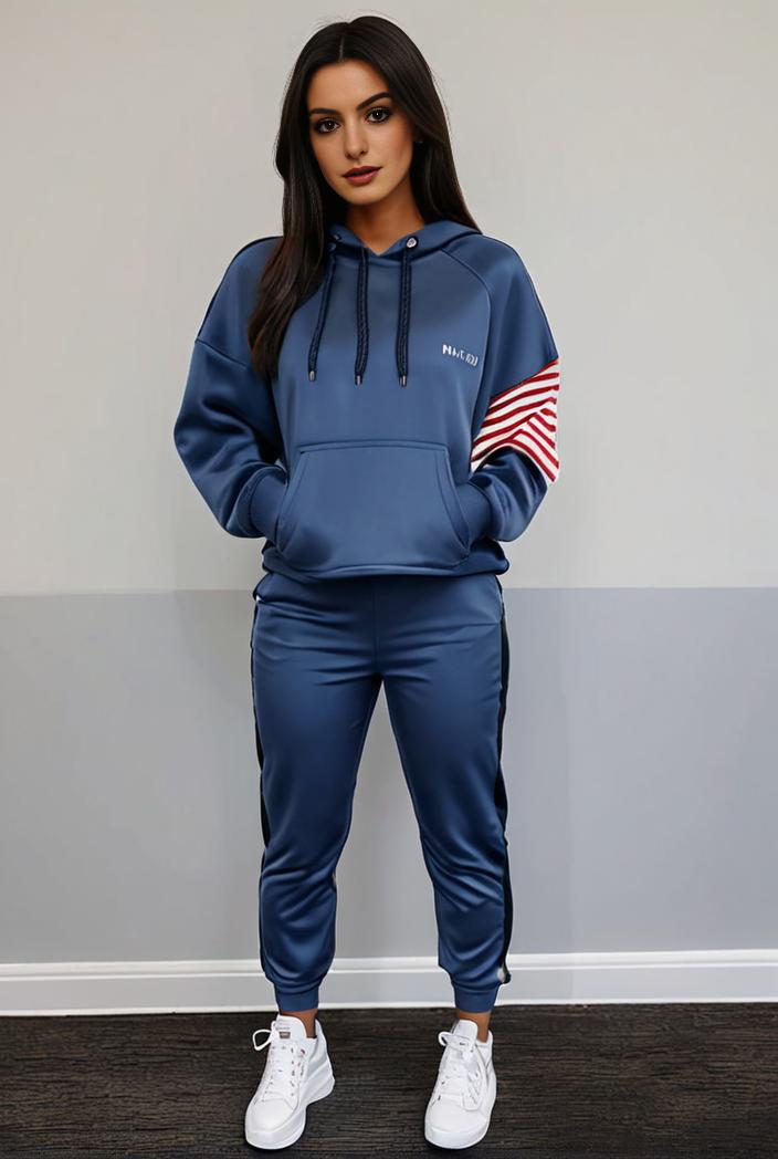 casual drawstring pants and hoodie combo set for women 141756