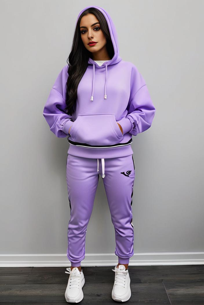 casual drawstring pants and hoodie combo set for women 141757