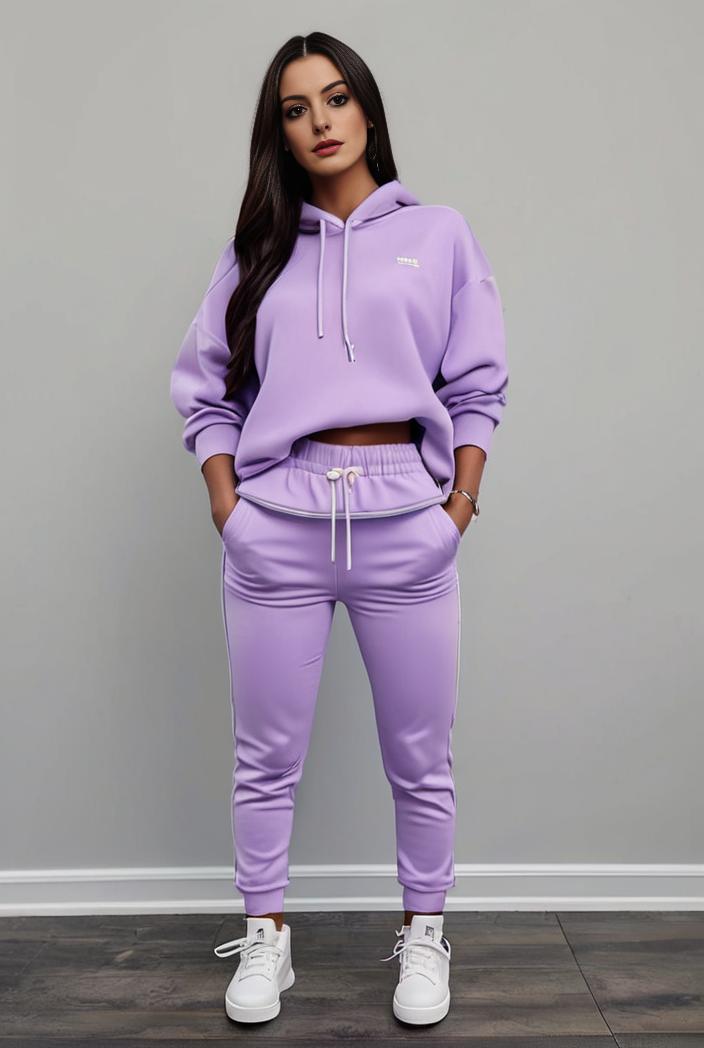 casual drawstring pants and hoodie combo set for women 141758