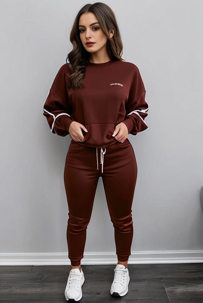 casual drawstring pants and hoodie combo set for women 141765