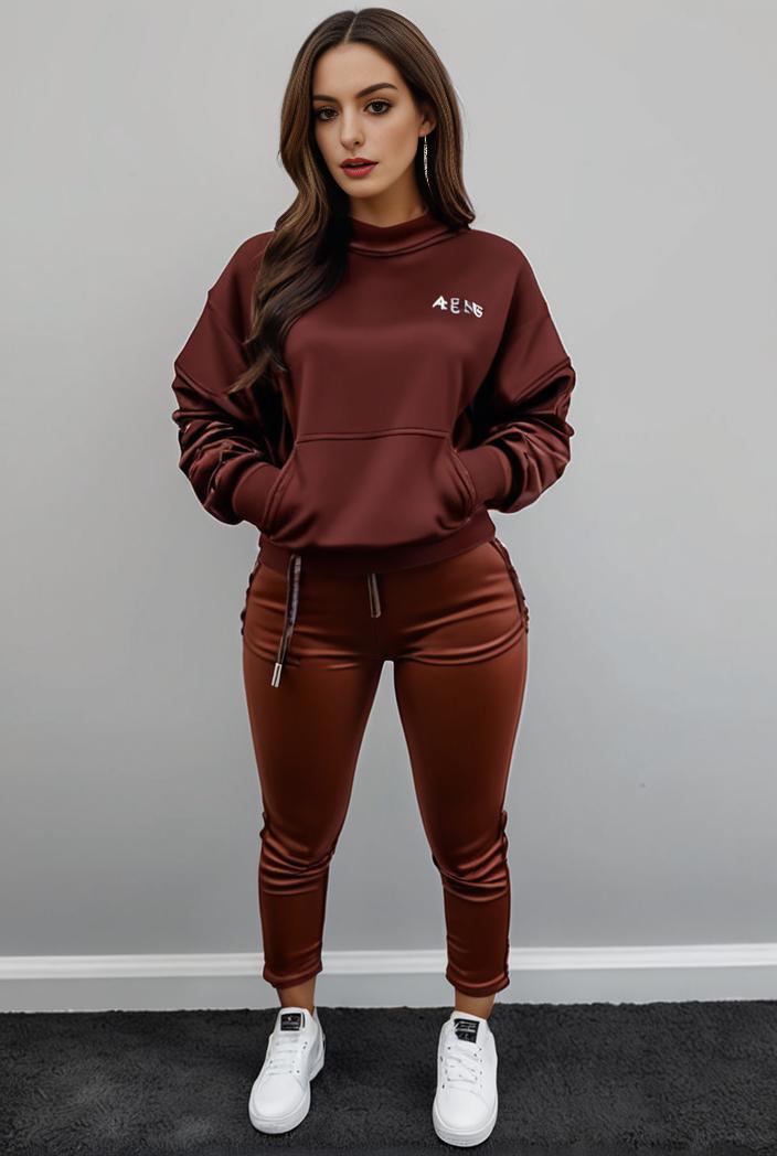 casual drawstring pants and hoodie combo set for women 141766