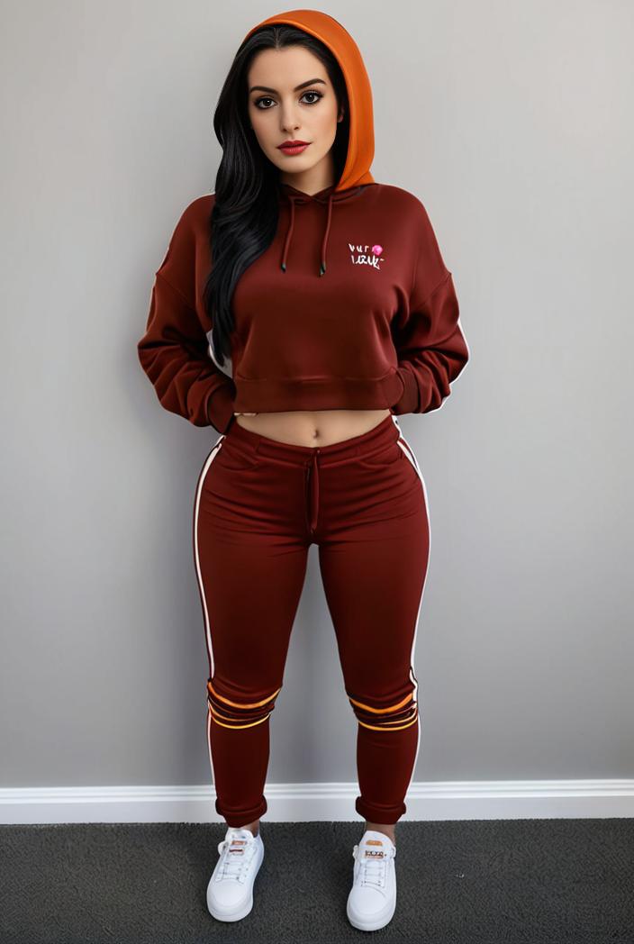 casual drawstring pants and hoodie combo set for women 141771
