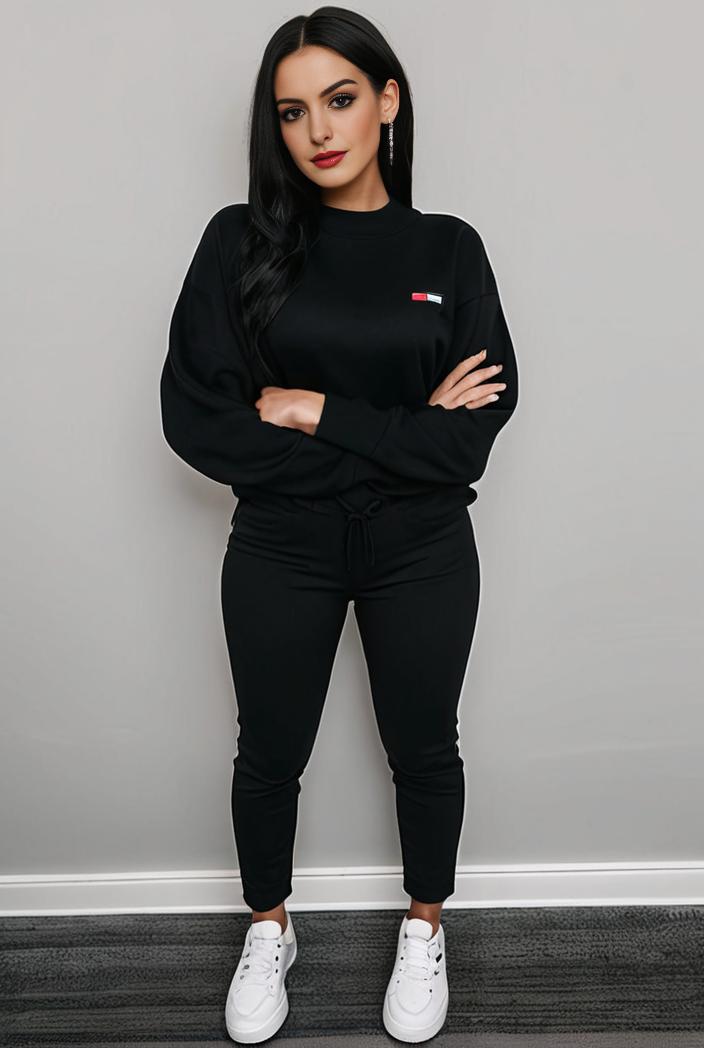 casual drawstring pants and hoodie combo set for women 141777