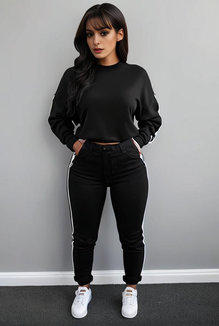 casual drawstring pants and hoodie combo set for women 141779