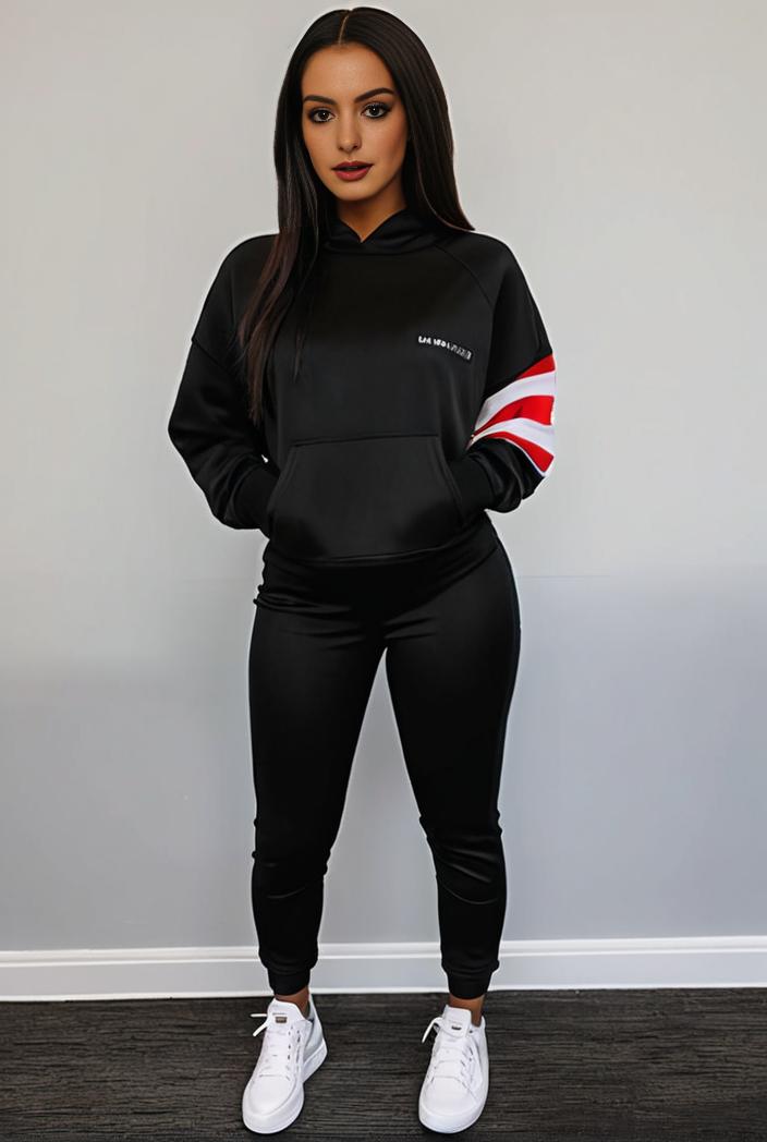 casual drawstring pants and hoodie combo set for women 141780