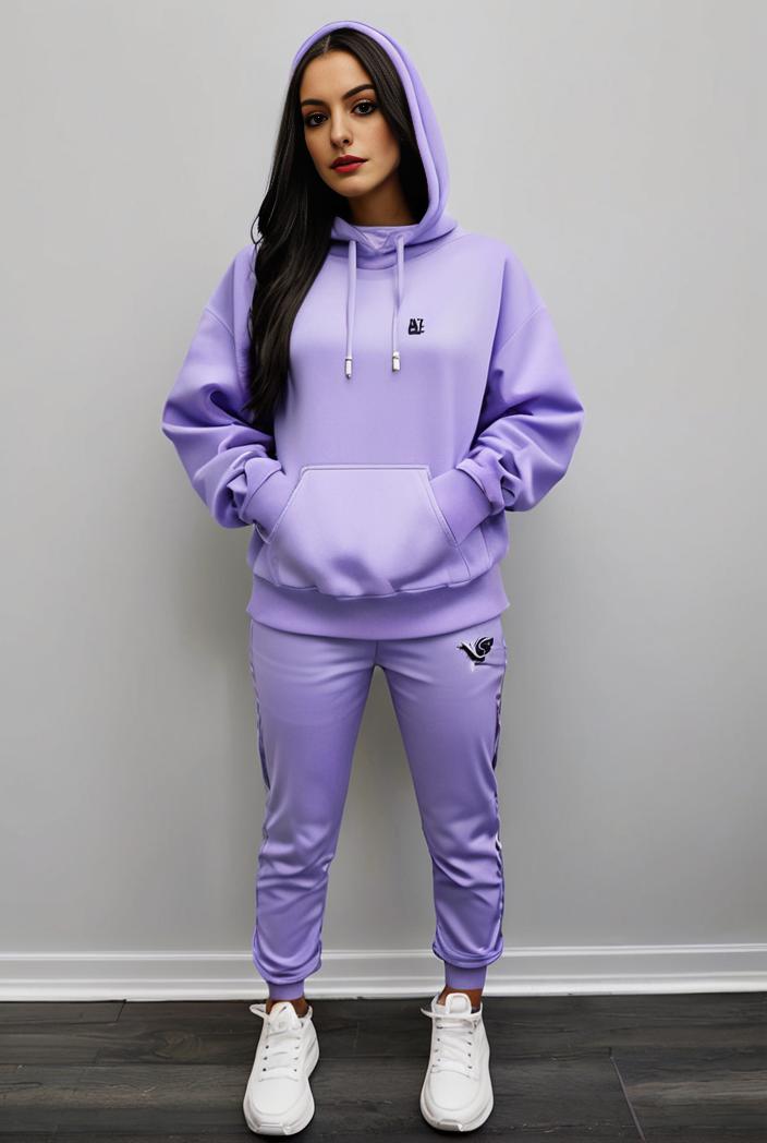 casual drawstring pants and hoodie combo set for women 141781