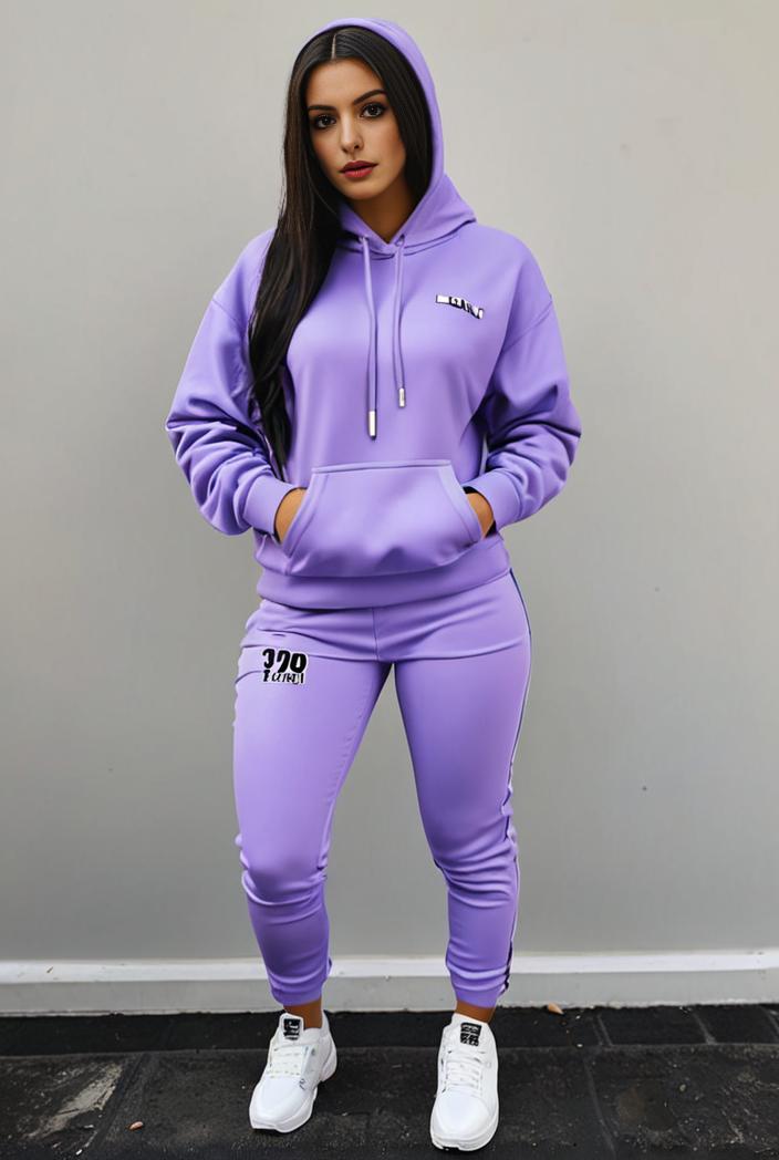 casual drawstring pants and hoodie combo set for women 141782