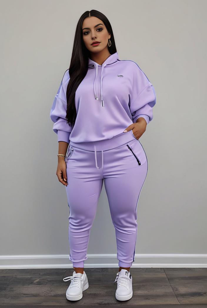 casual drawstring pants and hoodie combo set for women 141783