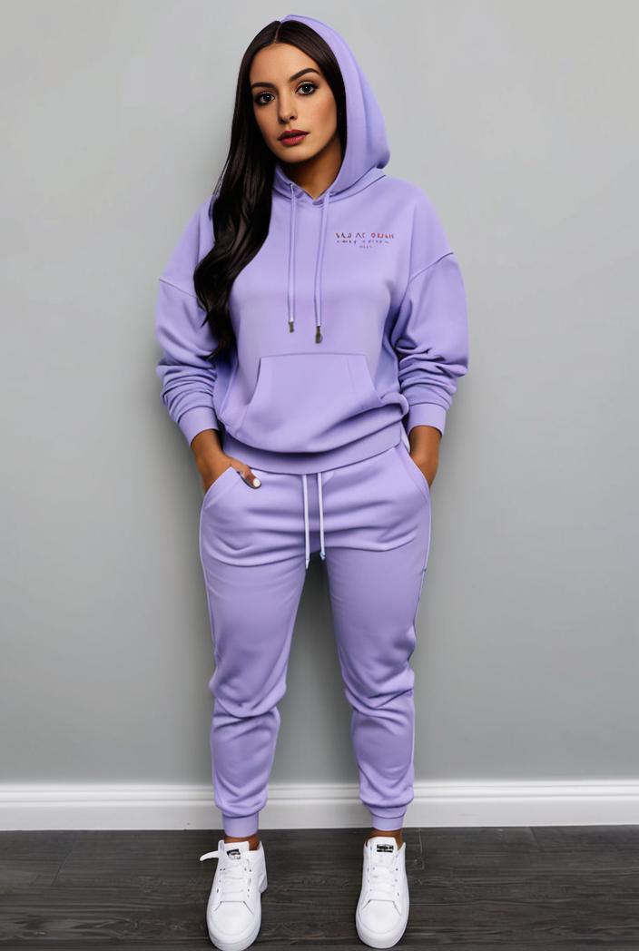 casual drawstring pants and hoodie combo set for women 141784