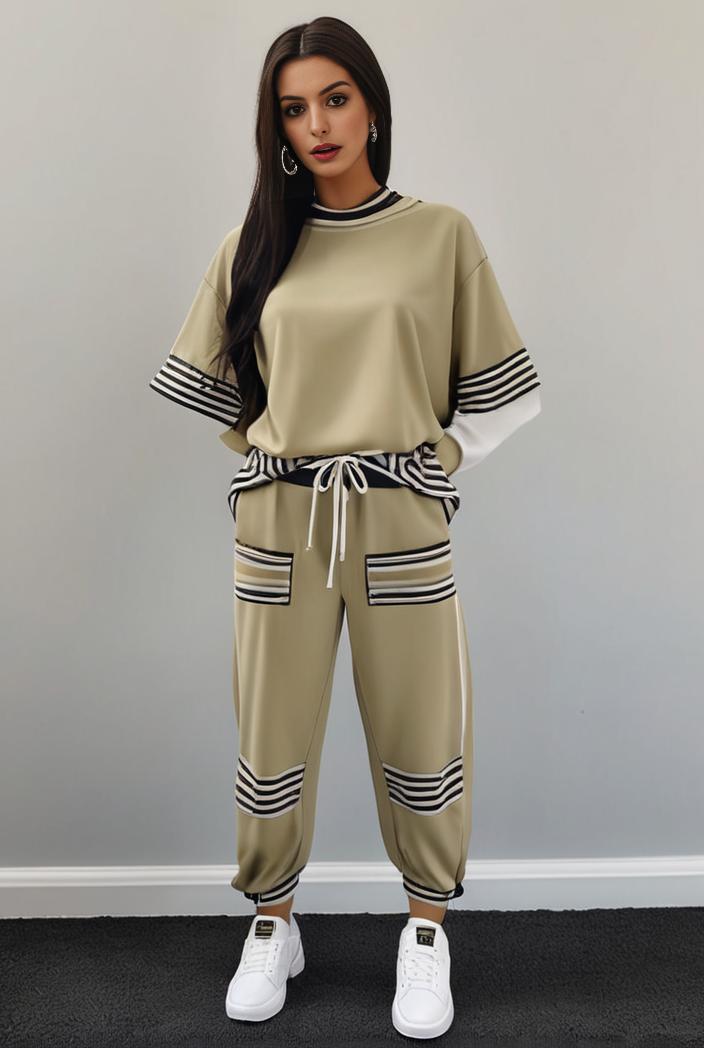casual drawstring pants and hoodie combo set for women 141790