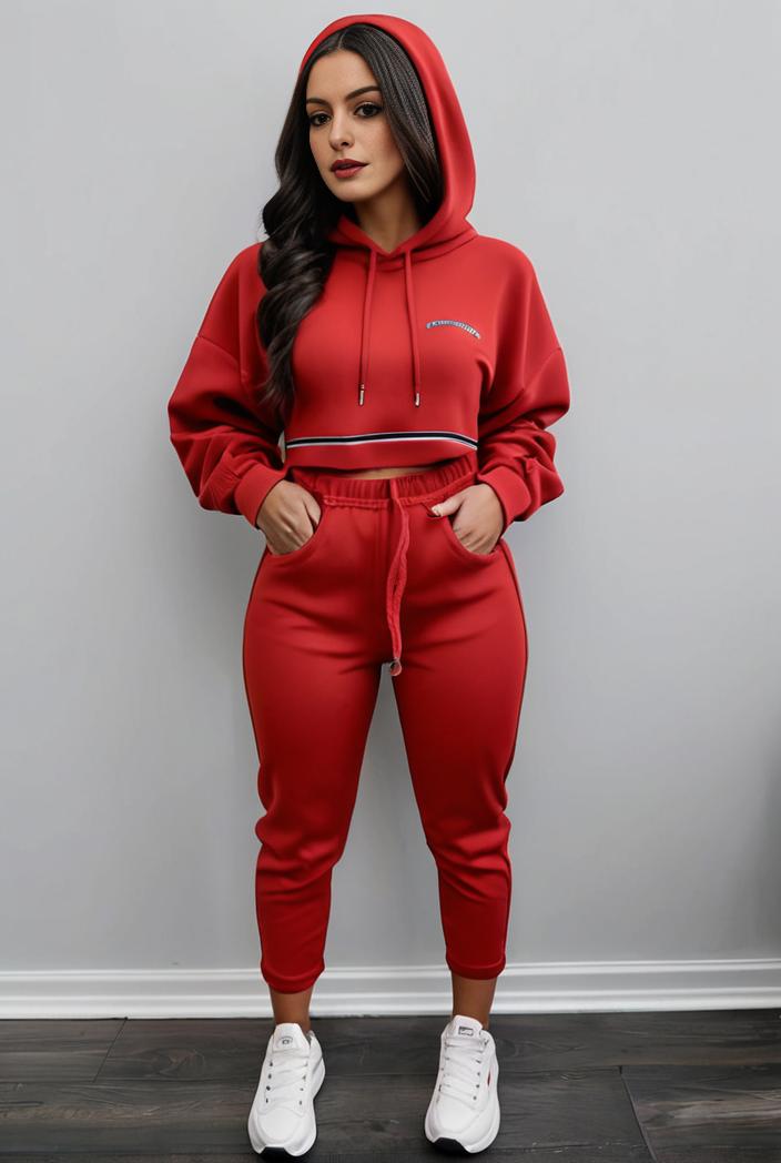 casual drawstring pants and hoodie combo set for women 141795