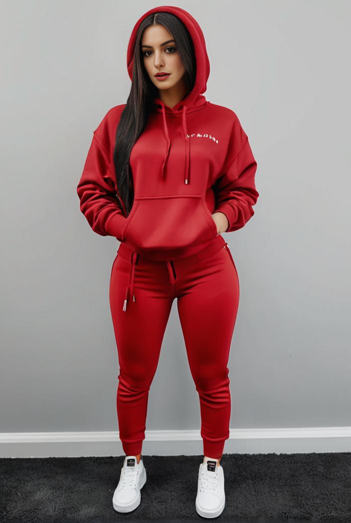 casual drawstring pants and hoodie combo set for women 141798