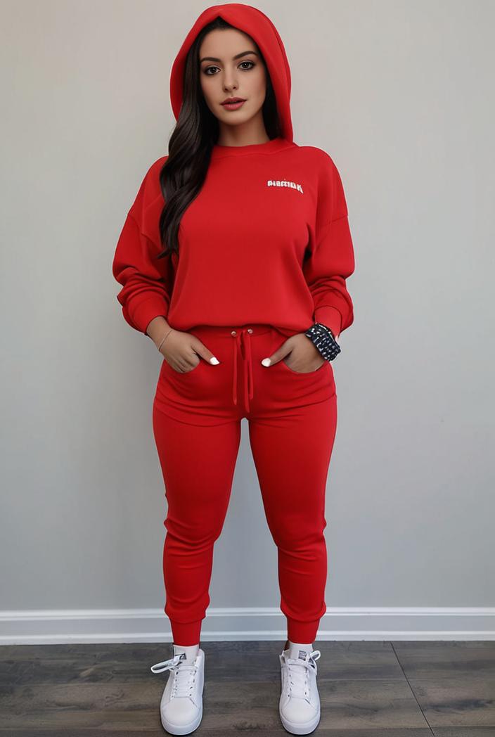 casual drawstring pants and hoodie combo set for women 141799