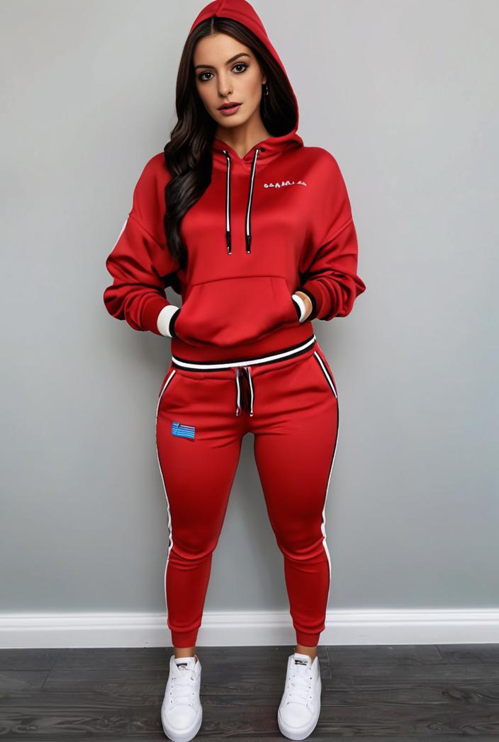 casual drawstring pants and hoodie combo set for women 141800