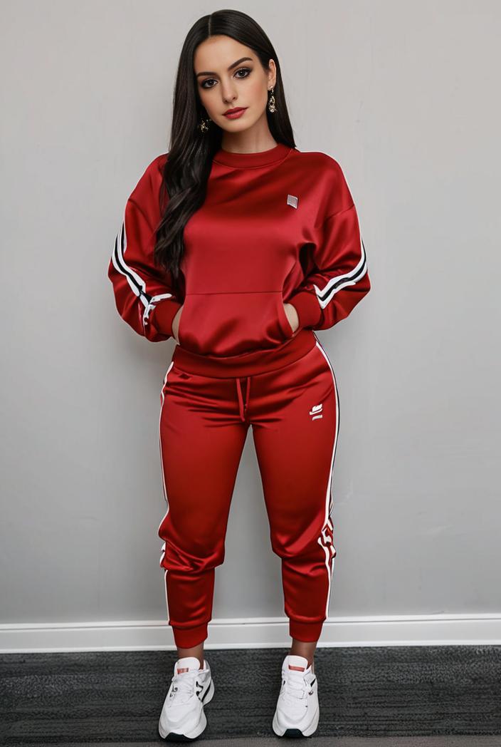 casual drawstring pants and hoodie combo set for women 141801
