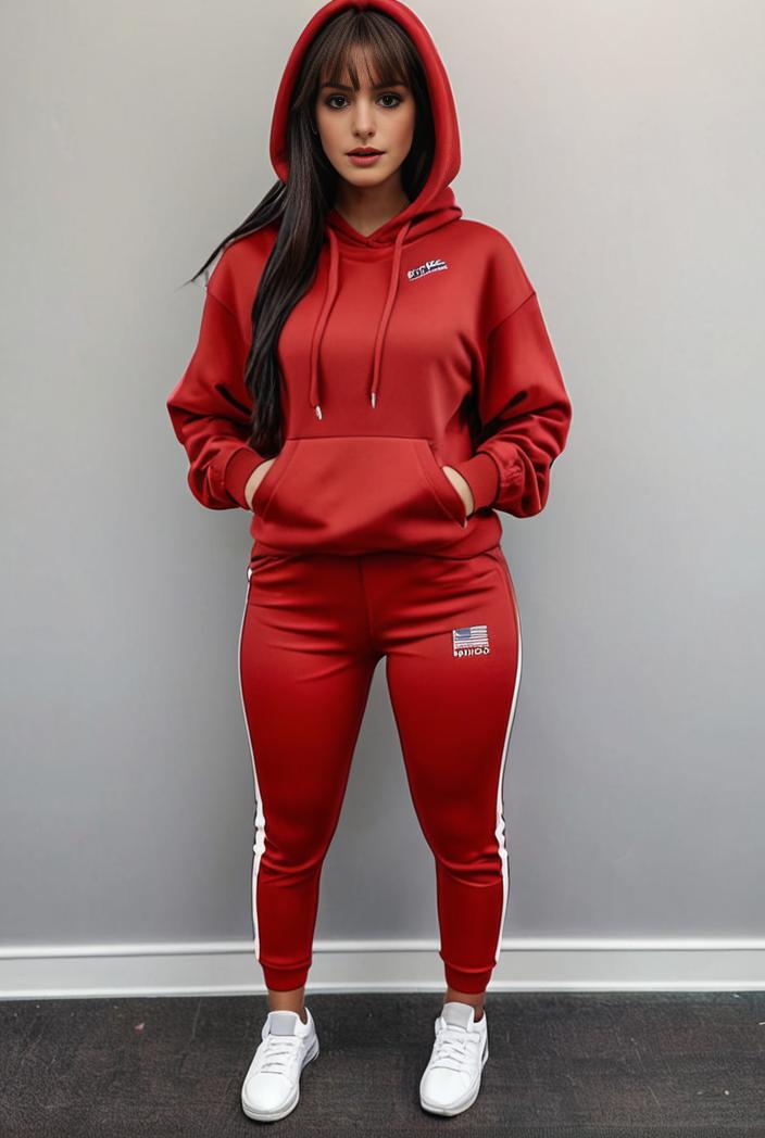 casual drawstring pants and hoodie combo set for women 141802