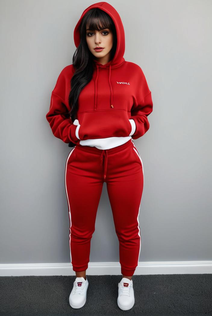 casual drawstring pants and hoodie combo set for women 141803