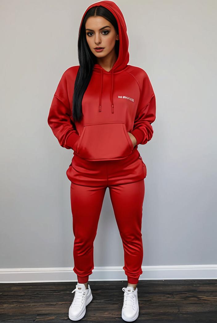 casual drawstring pants and hoodie combo set for women 141804
