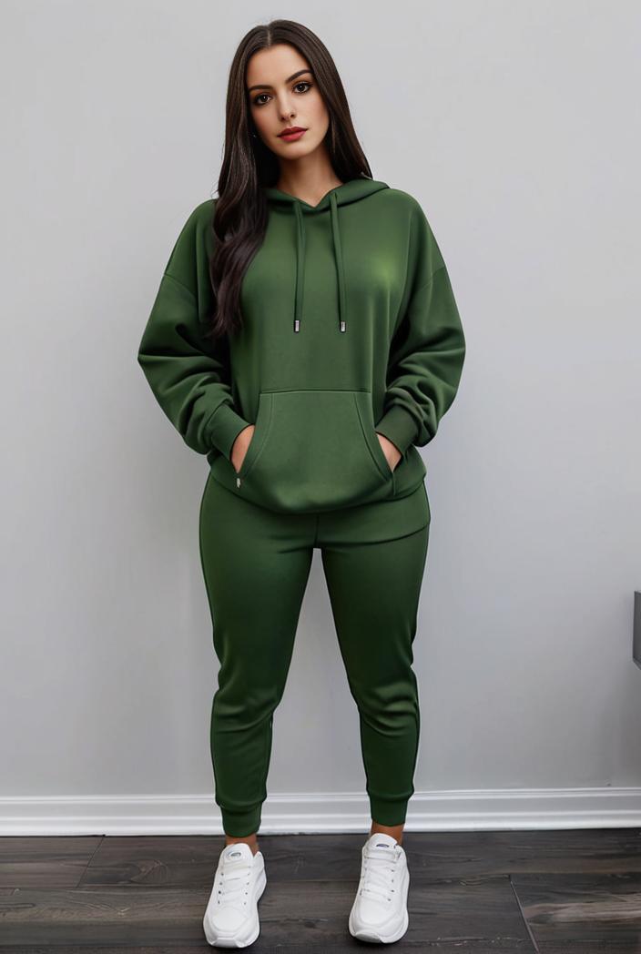 casual drawstring pants and hoodie combo set for women 141805