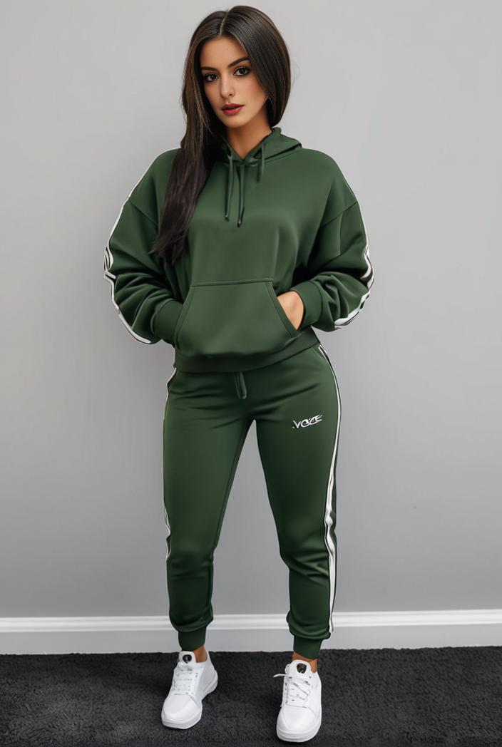 casual drawstring pants and hoodie combo set for women 141806