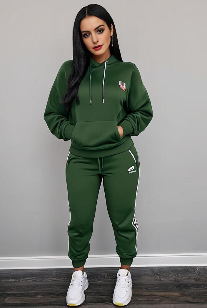 casual drawstring pants and hoodie combo set for women 141809