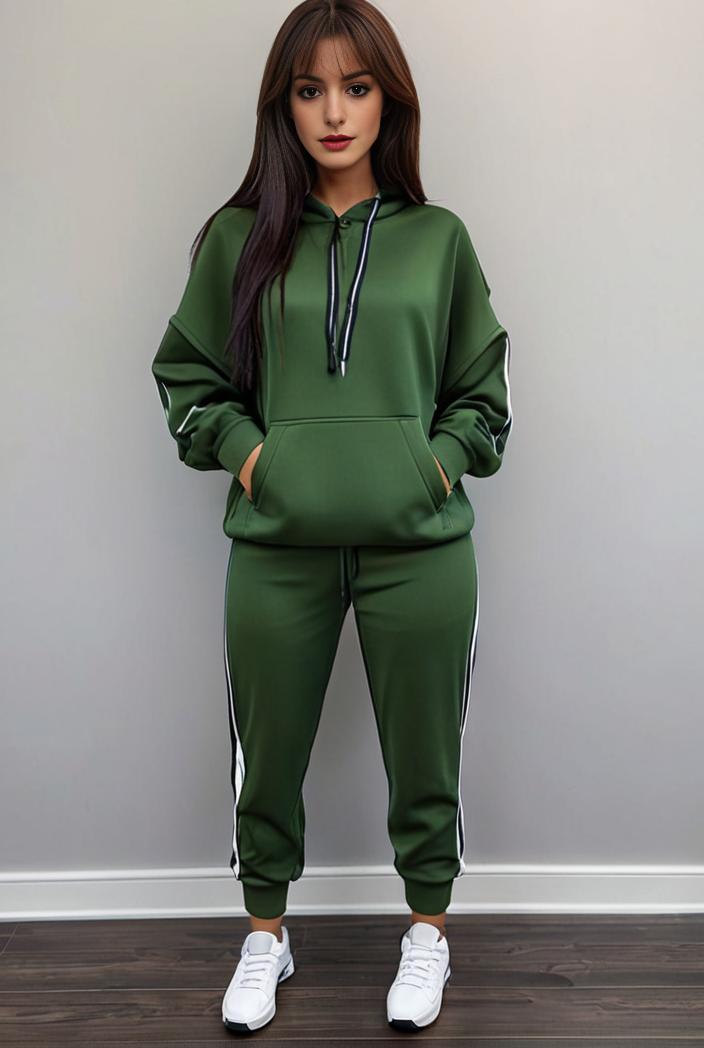 casual drawstring pants and hoodie combo set for women 141810