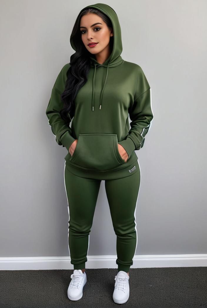 casual drawstring pants and hoodie combo set for women 141811