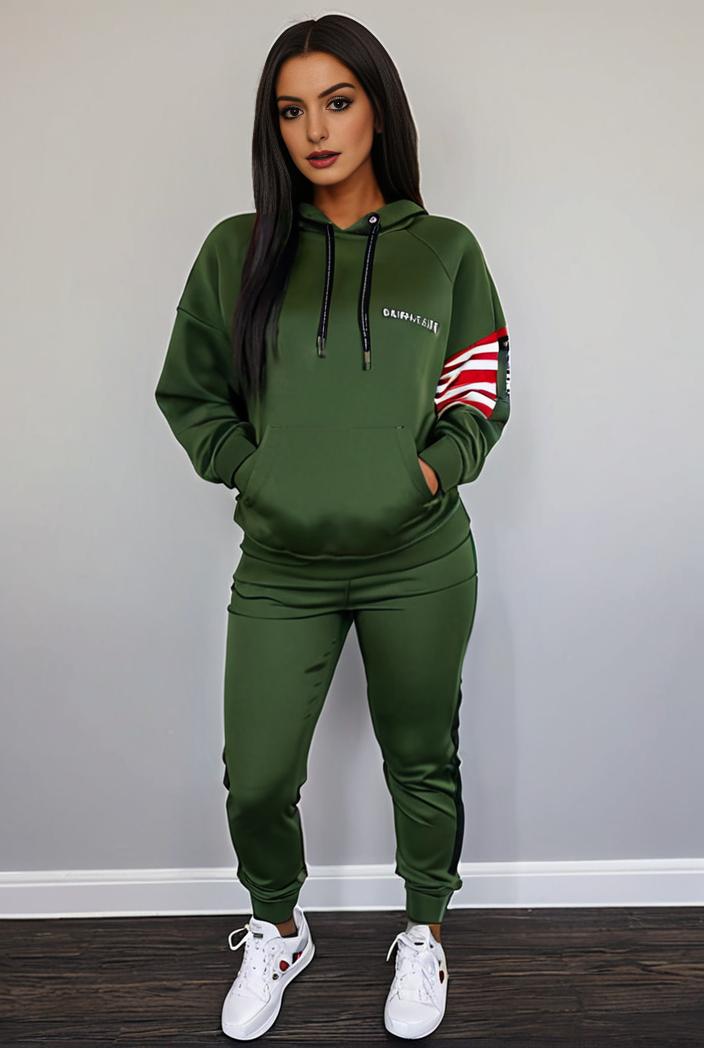casual drawstring pants and hoodie combo set for women 141812