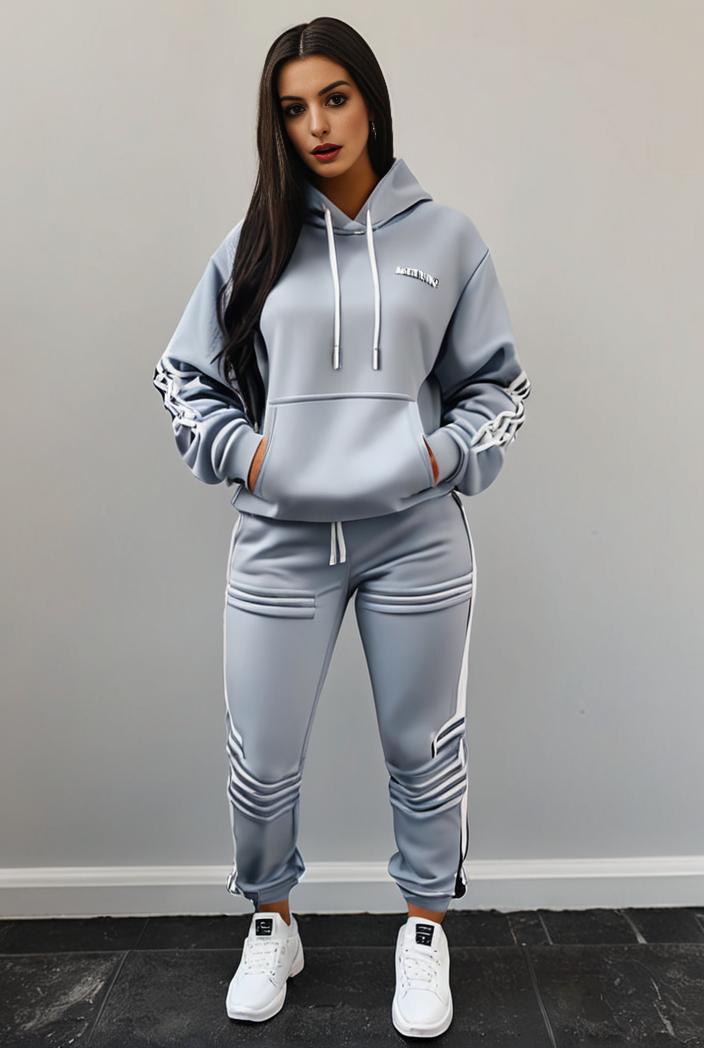 casual drawstring pants and hoodie combo set for women 141814