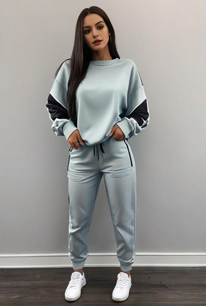 casual drawstring pants and hoodie combo set for women 141818