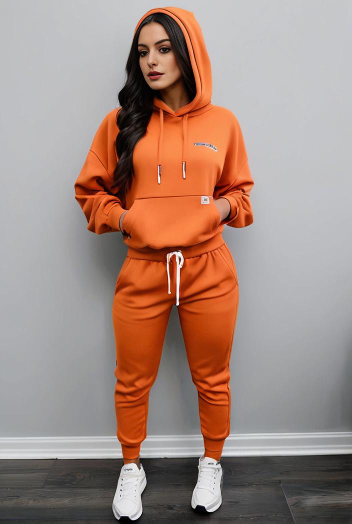 casual drawstring pants and hoodie combo set for women 141821