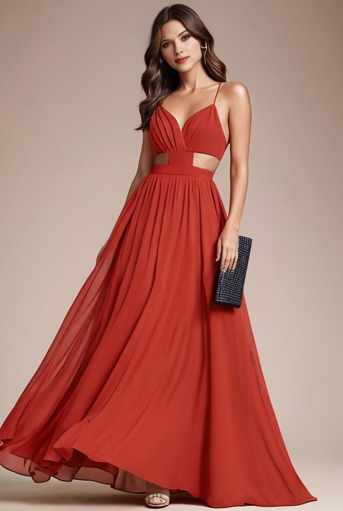 convertible chiffon lace open back spaghetti straps bridesmaid dress 127593