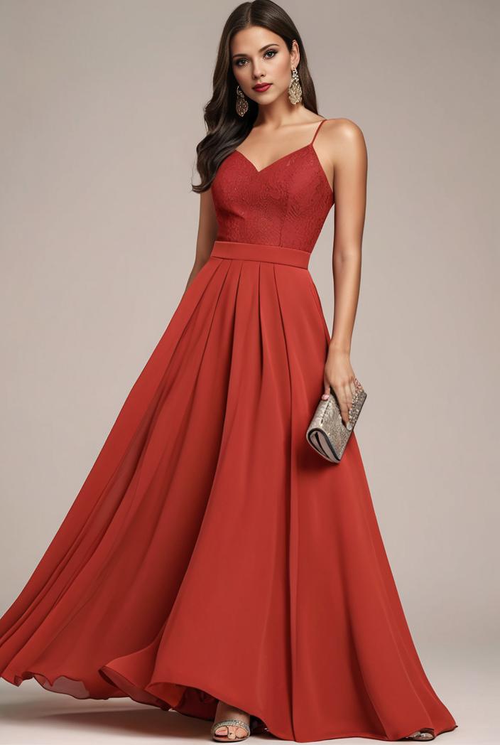 convertible chiffon lace open back spaghetti straps bridesmaid dress 127596