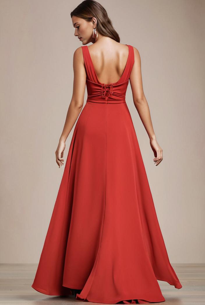 convertible chiffon lace open back spaghetti straps bridesmaid dress 127604