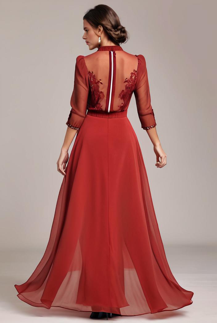 convertible chiffon lace open back spaghetti straps bridesmaid dress 127608
