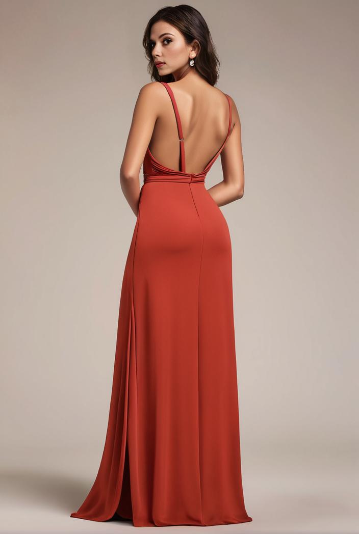 convertible chiffon lace open back spaghetti straps bridesmaid dress 127625