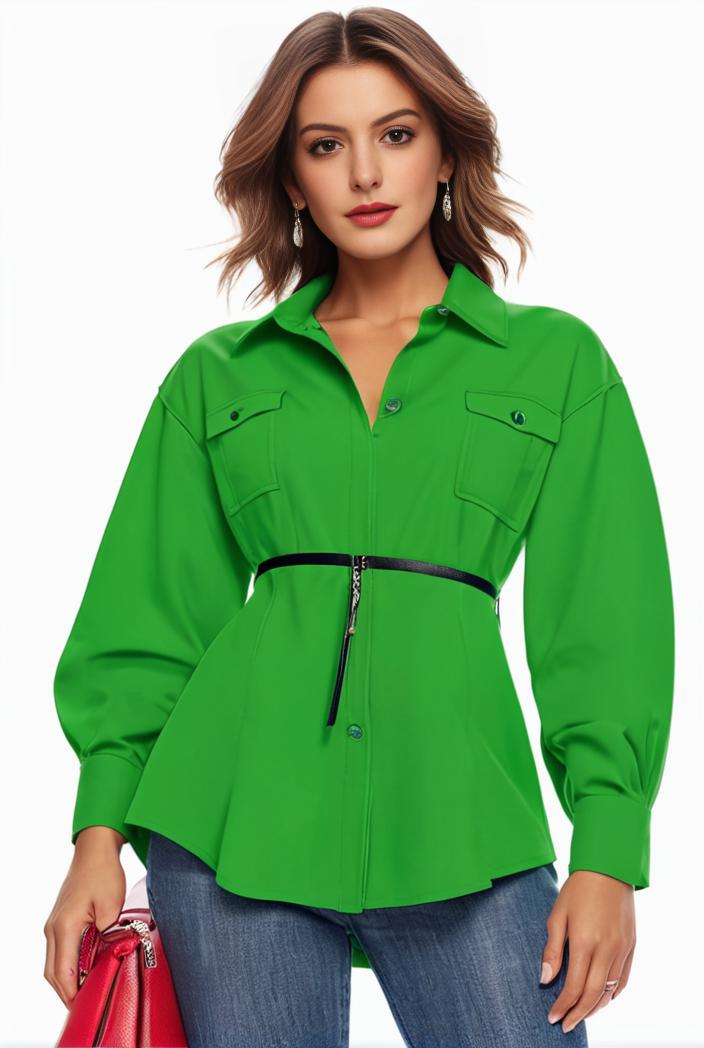 plus size casual blouse women s plus solid button up lantern sleeve turn down collar nipped waist blouse 108613