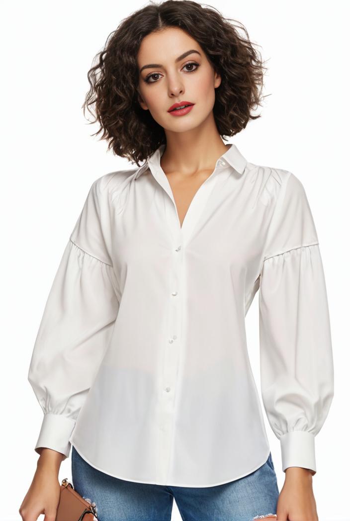 plus size casual blouse women s plus solid button up lantern sleeve turn down collar nipped waist blouse 108618