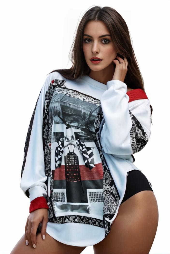 plus size casual sweatshirt women s plus graphic letter print long sleeve round neck slight stretch sweatshirt 108716