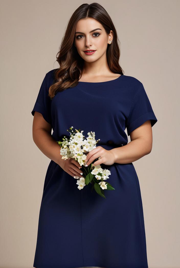 plus size simple chiffon pleated a line round neckline bridesmaid dress 111213