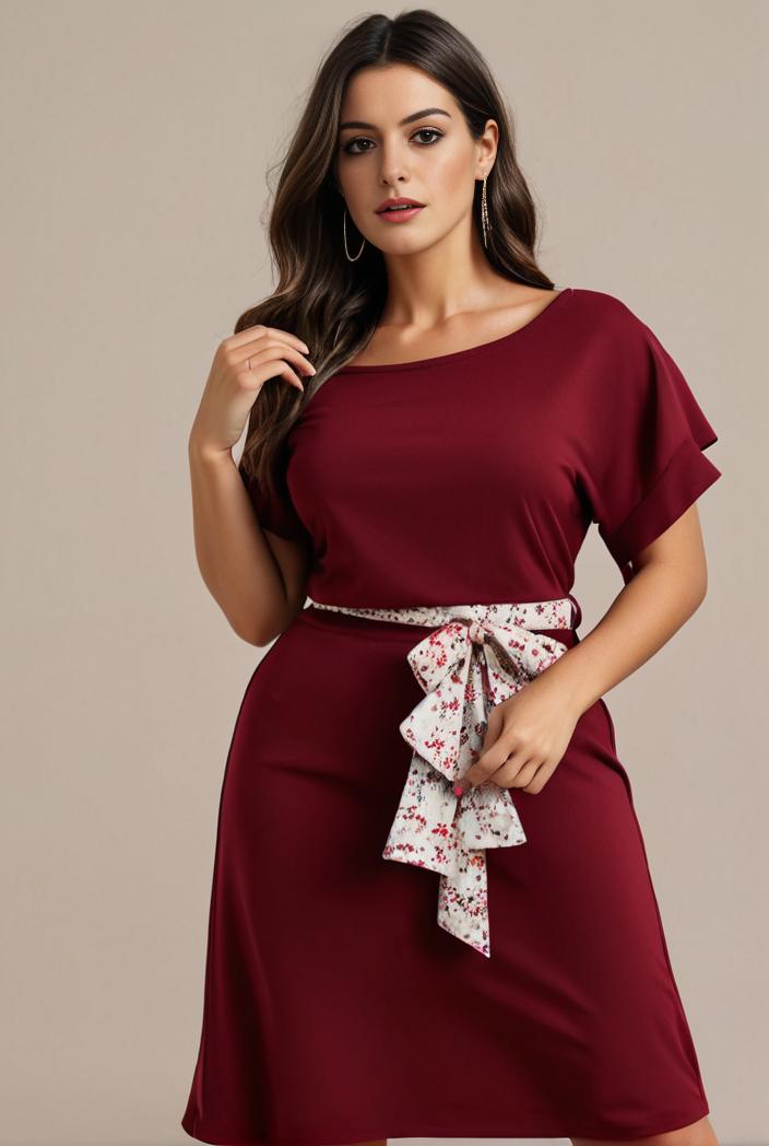 plus size simple chiffon pleated a line round neckline bridesmaid dress 111223