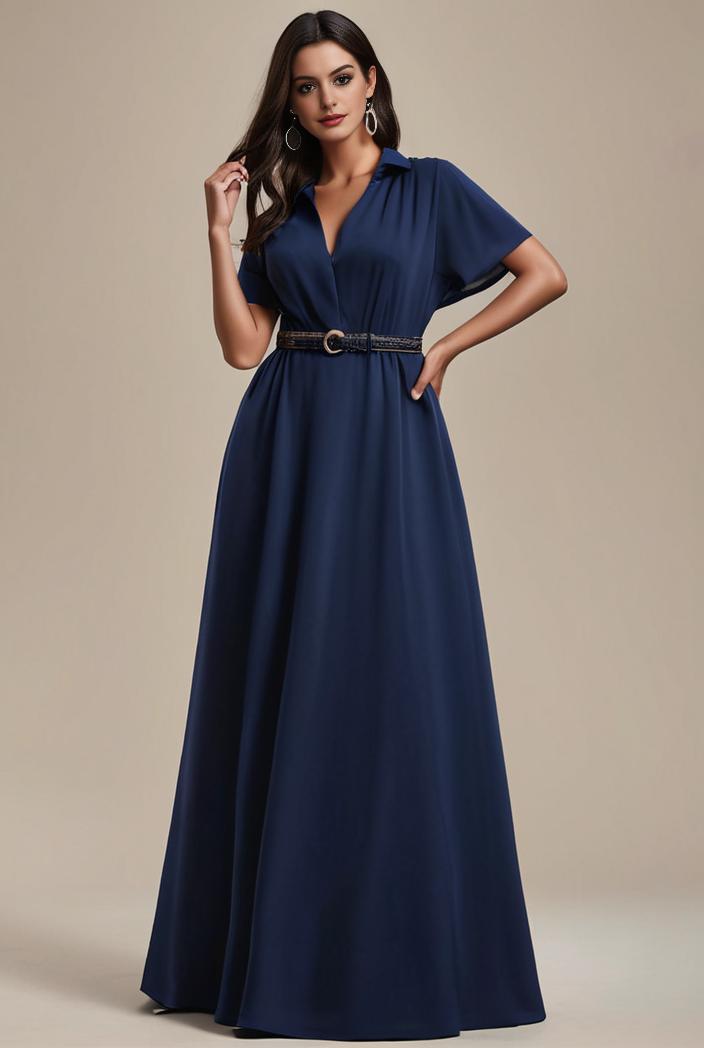 plus size simple chiffon pleated a line round neckline bridesmaid dress 111253