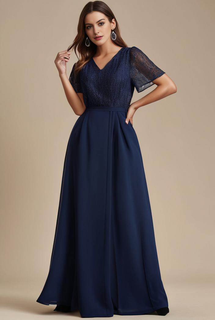 plus size simple chiffon pleated a line round neckline bridesmaid dress 111257