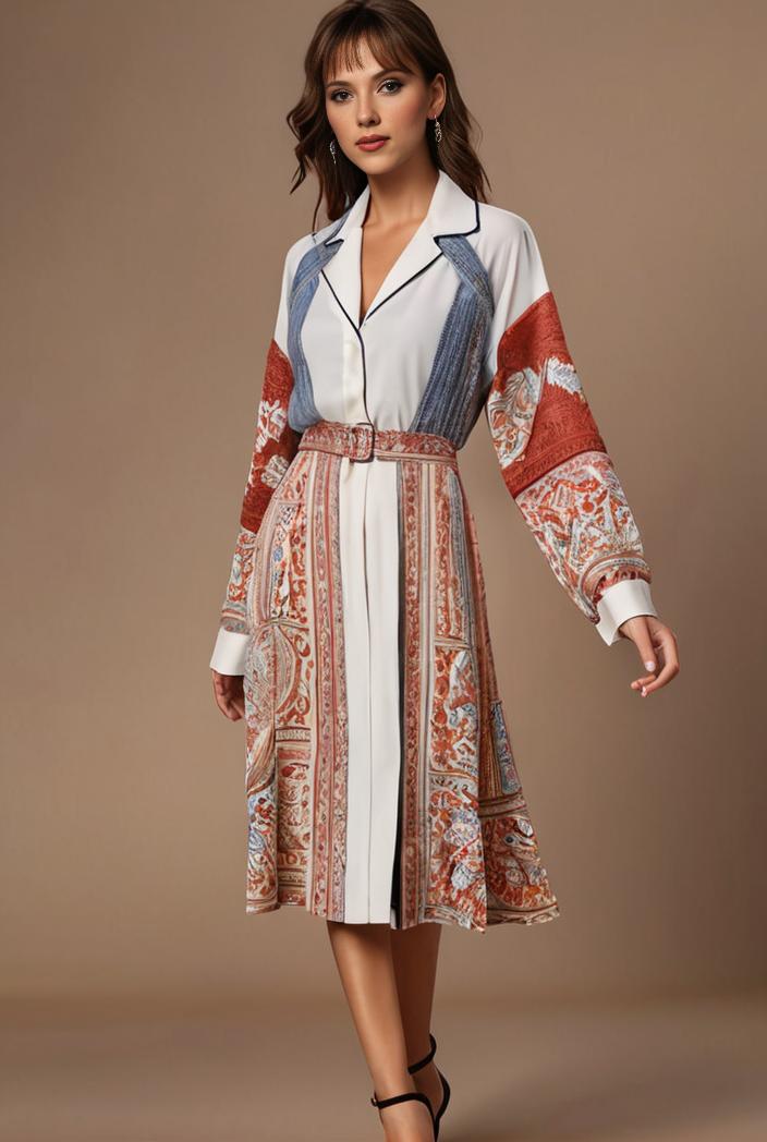 floral peacock print long sleeve loose swim robe beach cover up coat 137196
