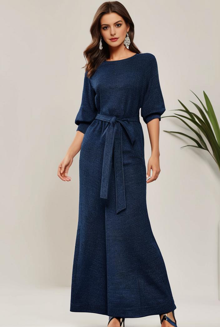 3 4 sleeve bodycon plunging back sequin evening dress 119214