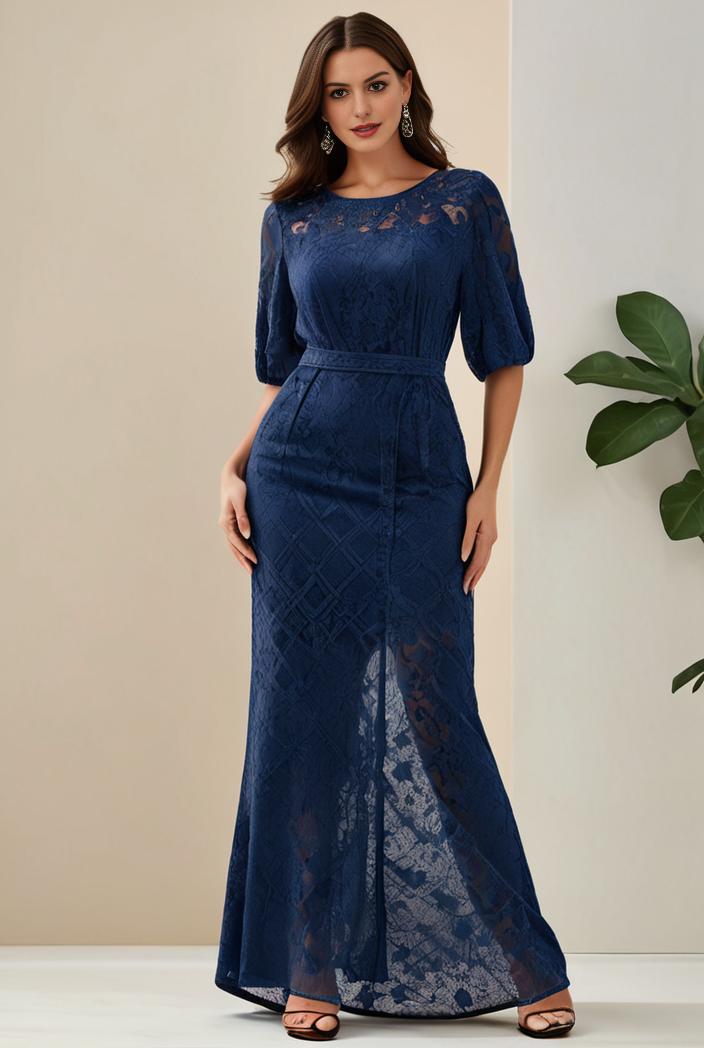 3 4 sleeve bodycon plunging back sequin evening dress 119216