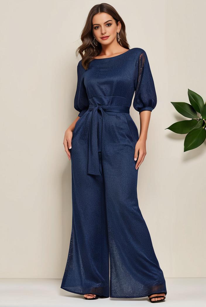 3 4 sleeve bodycon plunging back sequin evening dress 119218