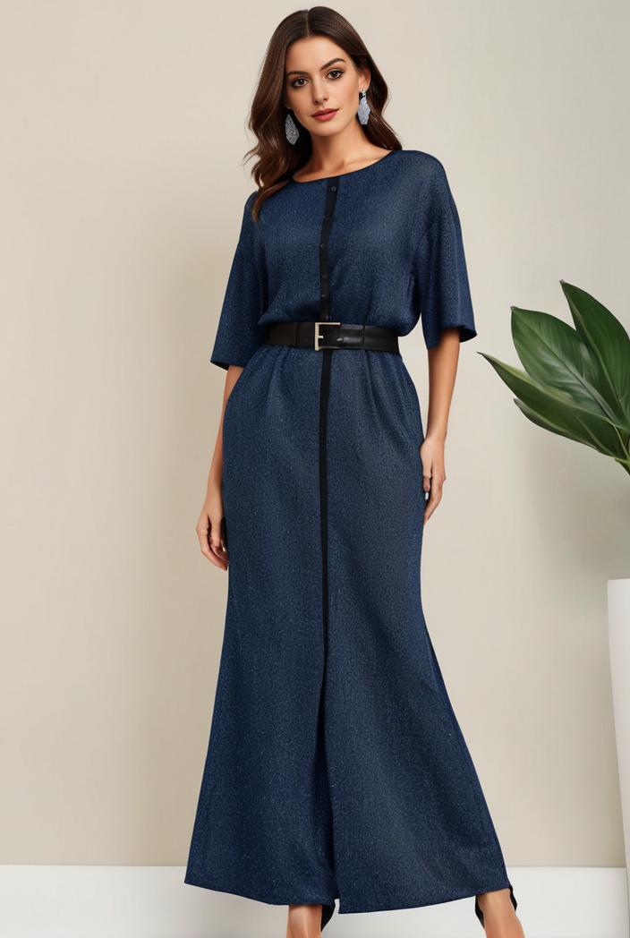 3 4 sleeve bodycon plunging back sequin evening dress 119222