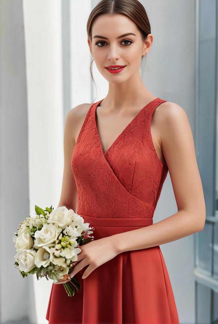 deep v neck lace chiffon bridesmaid dress with asymmetrical hem 120339