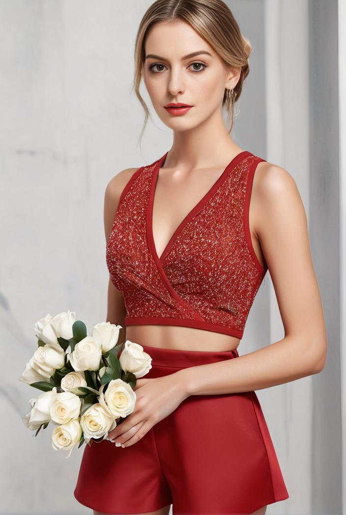 deep v neck lace chiffon bridesmaid dress with asymmetrical hem 120341